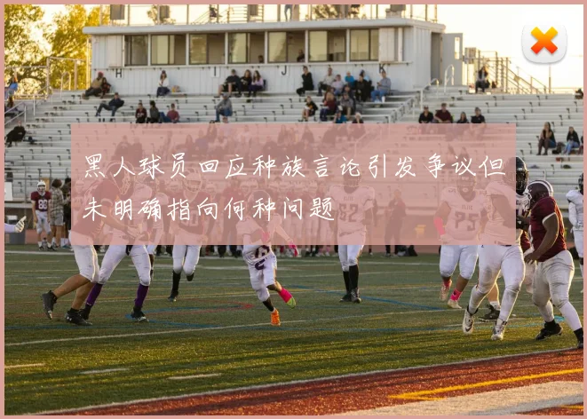 黑人球员回应种族言论引发争议但未明确指向何种问题